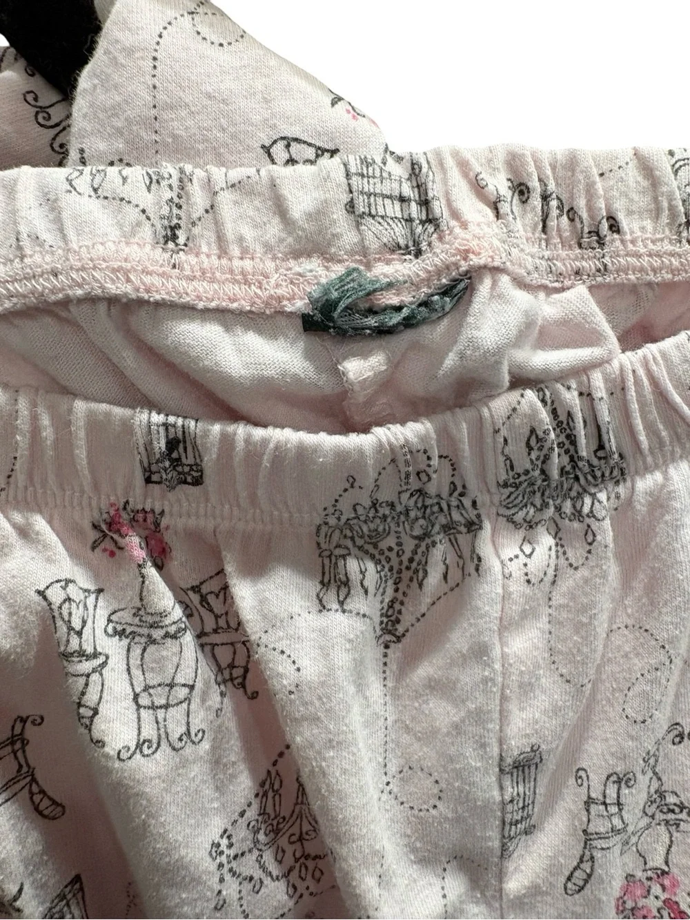 Laura Ashley Pink Printed Short-Sleeve Button Pajama Set with Black Trim